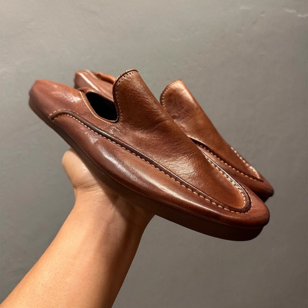High Quality Horse leather Loafers Soft Leather Soft Sole Casual Shoes Outdoor Males Shoe Handmade Shoes Men's Shoes