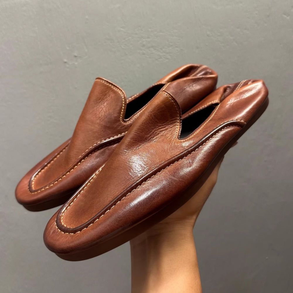 High Quality Horse leather Loafers Soft Leather Soft Sole Casual Shoes Outdoor Males Shoe Handmade Shoes Men's Shoes