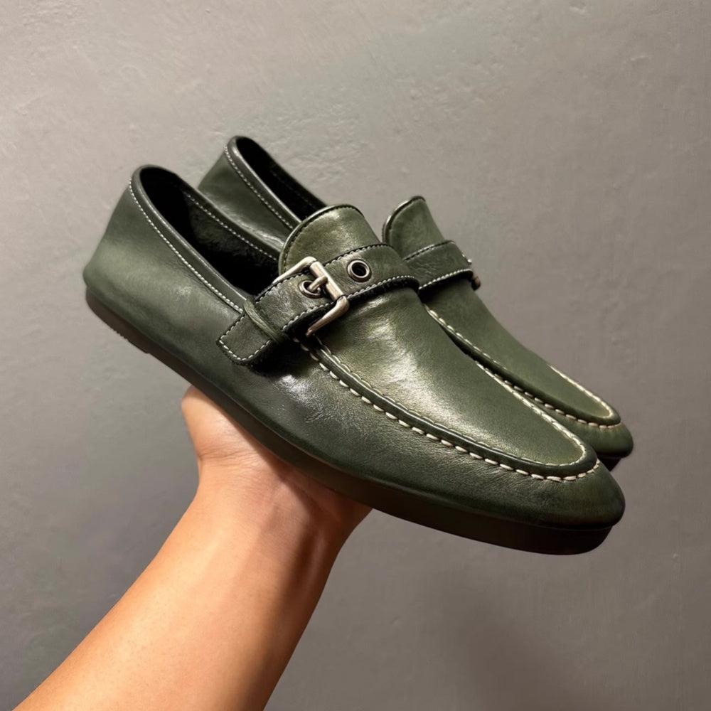 High Quality Handmade Horsehide leather Loafers Men's Casual Shoes Comfortable Light Men Loafers Formal Men Dress Shoes