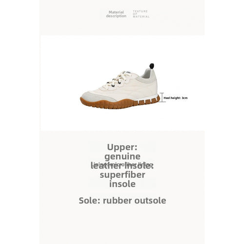2026 New Model Dezhun Shoes - Rubber Tires, Leather, Breathable, Large Size 9-10, Casual and Sports Style White Sneakers