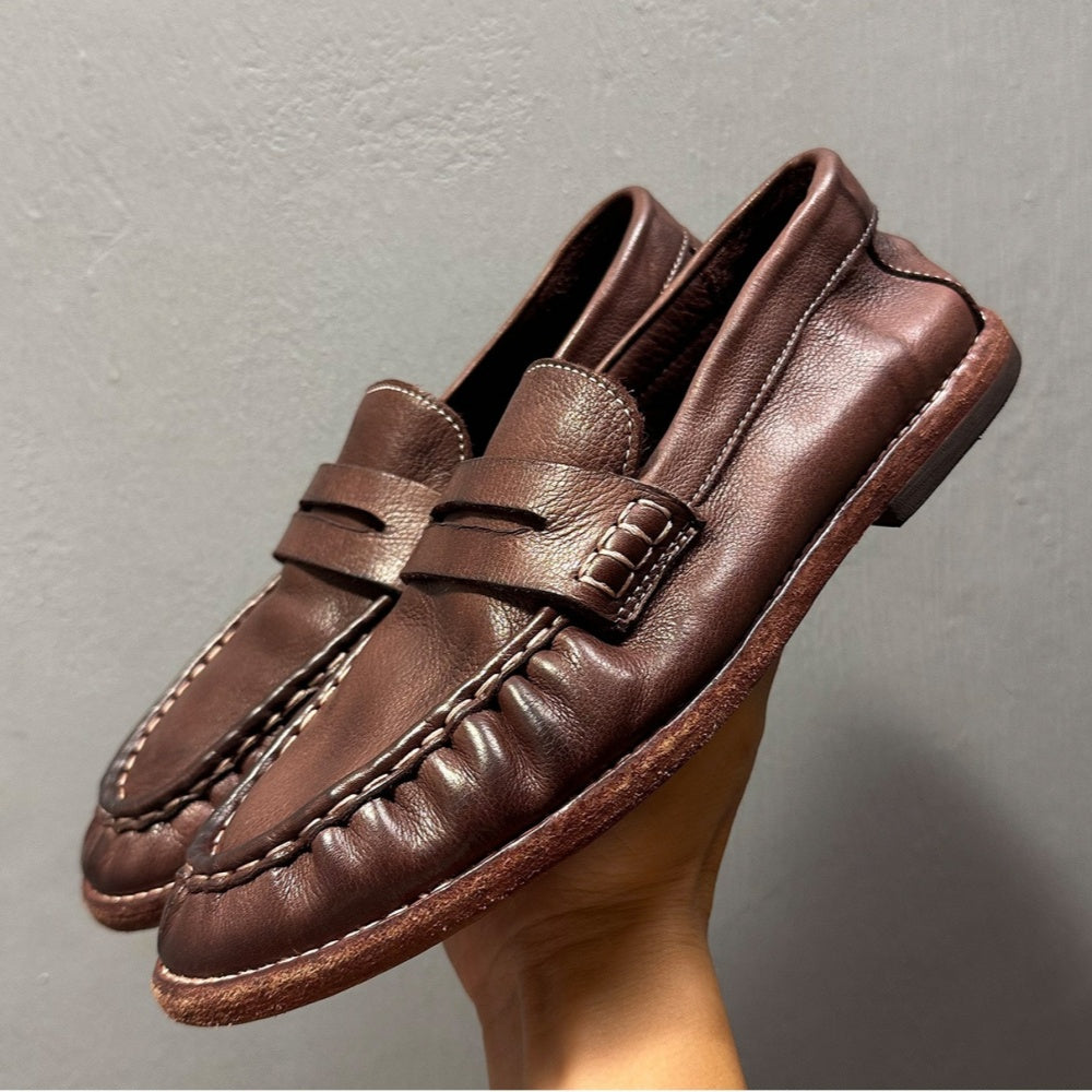 Driving Shoes with Wrinkles for Men, Genuine Leather, Vintage Lightweight Loafers, High-end Horsehide, Casual Wear